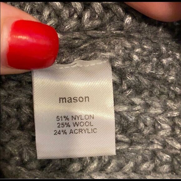 Michelle Mason Gray/Silver Layered Wool Mix Ribbed-knit Sweater M - Picture 6 of 6